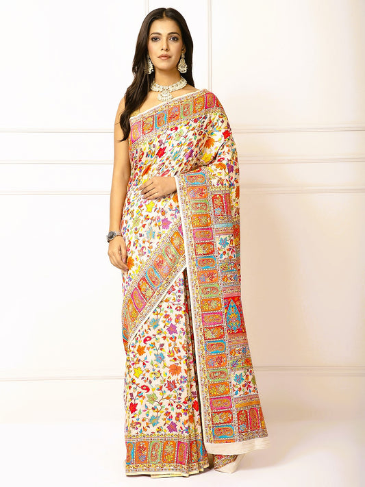 Kaani sarees-Floral weave