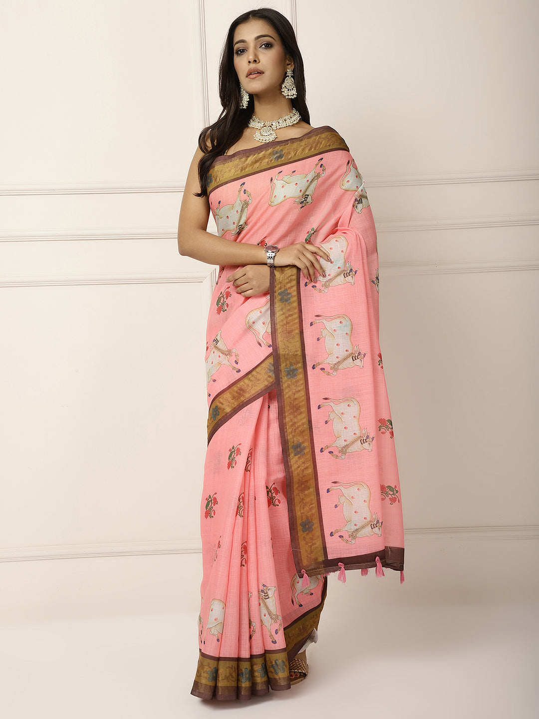 Linen Gaumata Saree