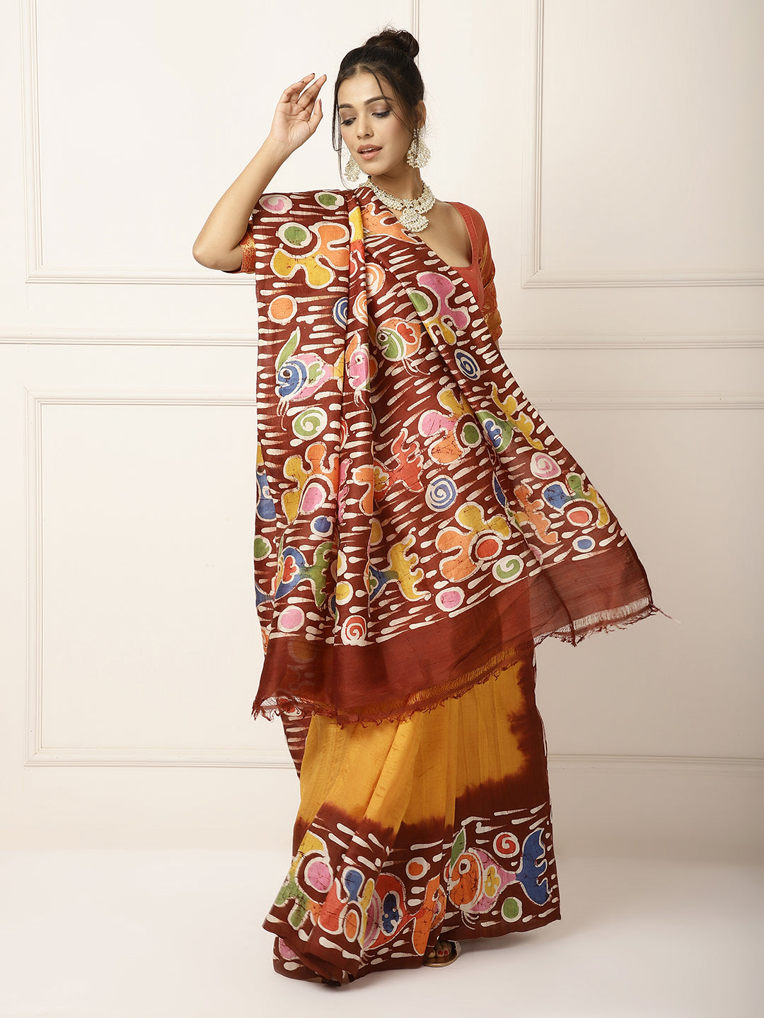 Pure Silk Designer Batik Sarees