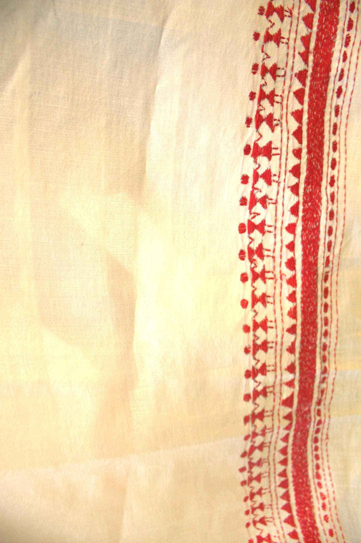 Warli Kantha Stitch on Pure silk