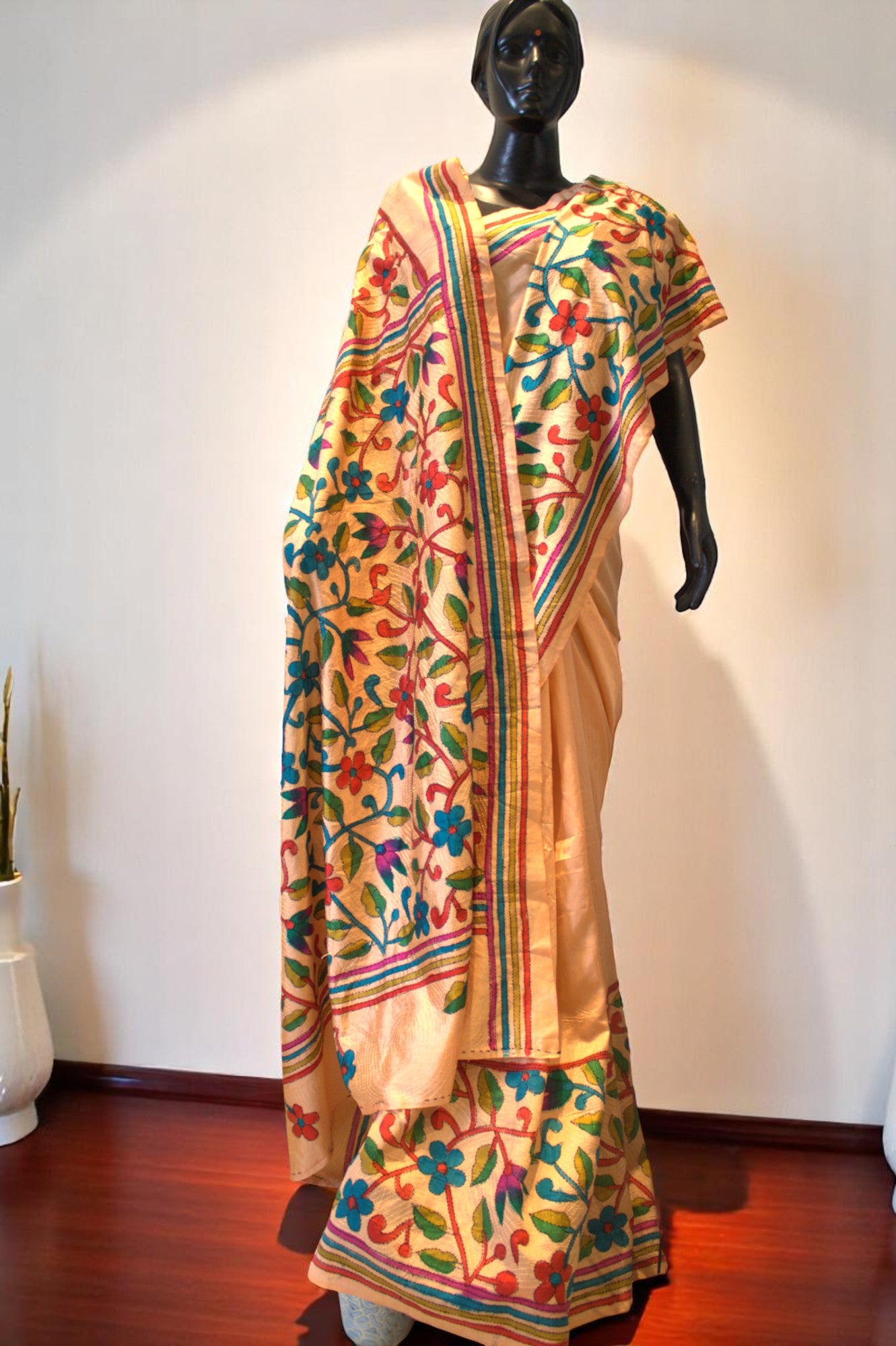 Kantha Stitch Saree