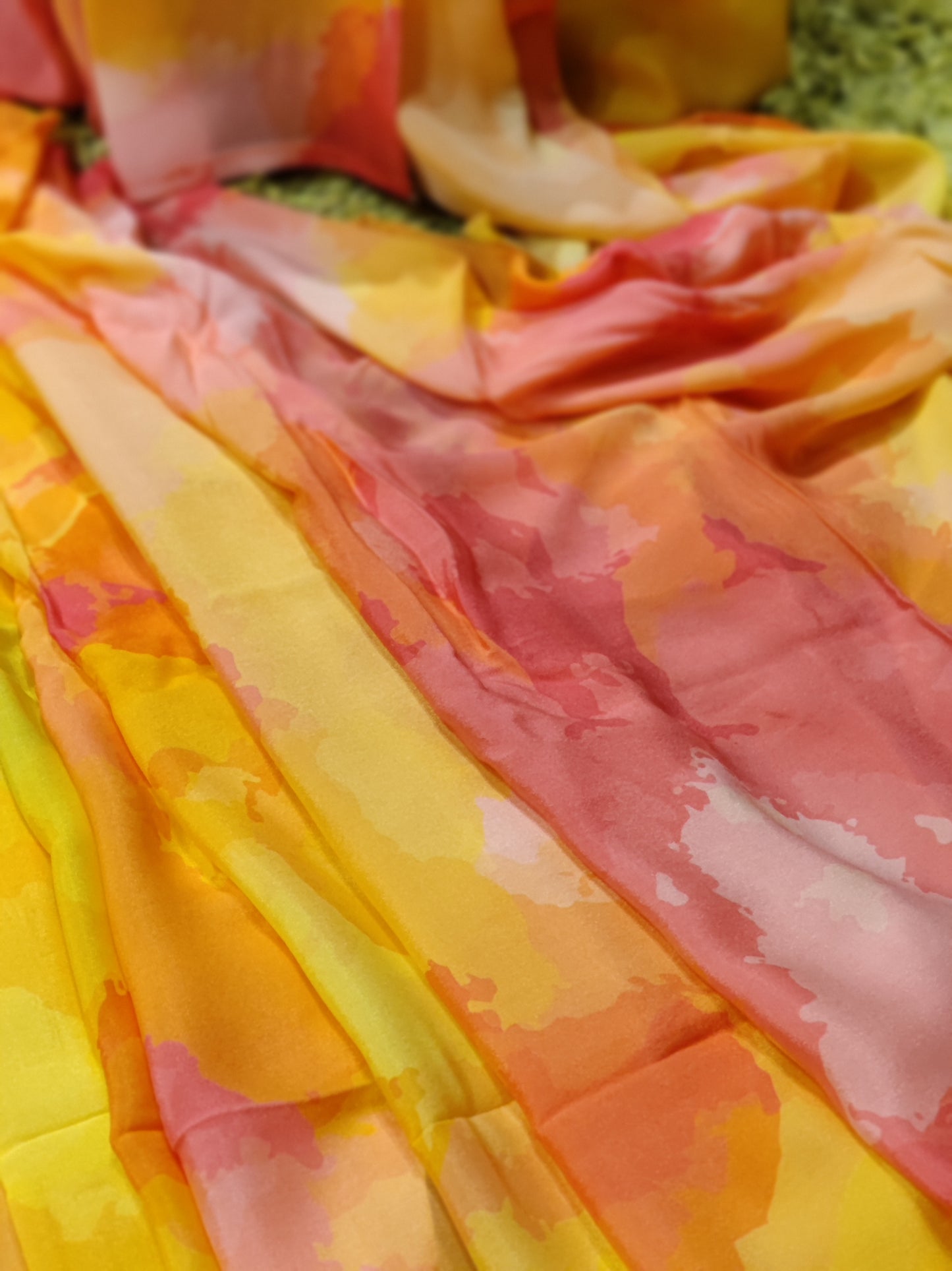 Pink and yellow saree
