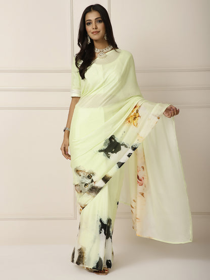 Cat love saree