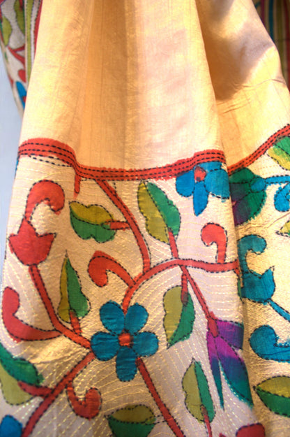Kantha Stitch Saree
